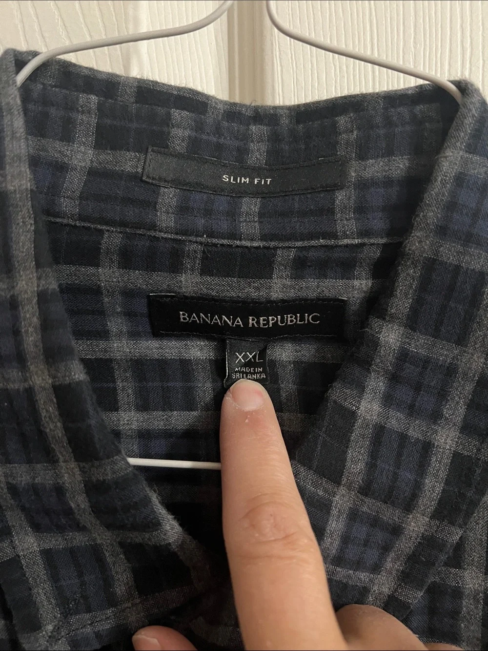 Banana Republic Men’s XXL Slimfit Plaid Button-Down Shirt